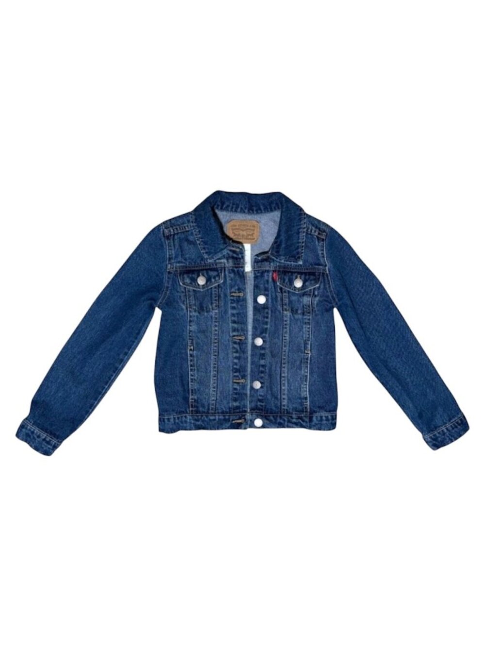 Levi Strauss Denim Jean Jacket Girl's M 10-12 Classic Blue Trucker 100% Cotton